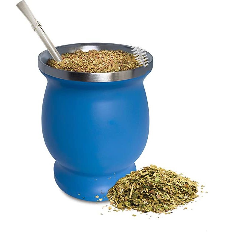 Yarba – service de gourde Mate, tasse à thé à Double paroi en acier inoxydable, service à café matcha, service à thé,: Bleu