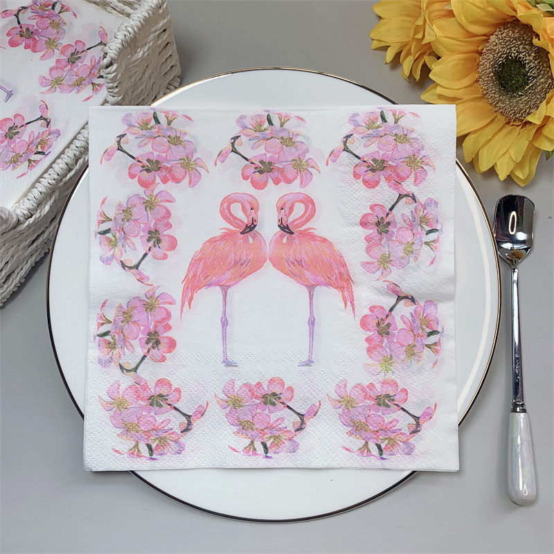20 Stks/pak Flamingo Tafel Decoupage Papier Servetten Zomer Servet Papieren Tissue Voor Wedding Party Supplies: D