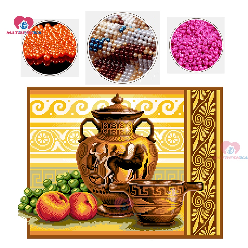 Diy korssting perler broderi frugt dekor perlearbejde hjemmelavet håndværk håndarbejde tilbehør perle fuld perler broderi