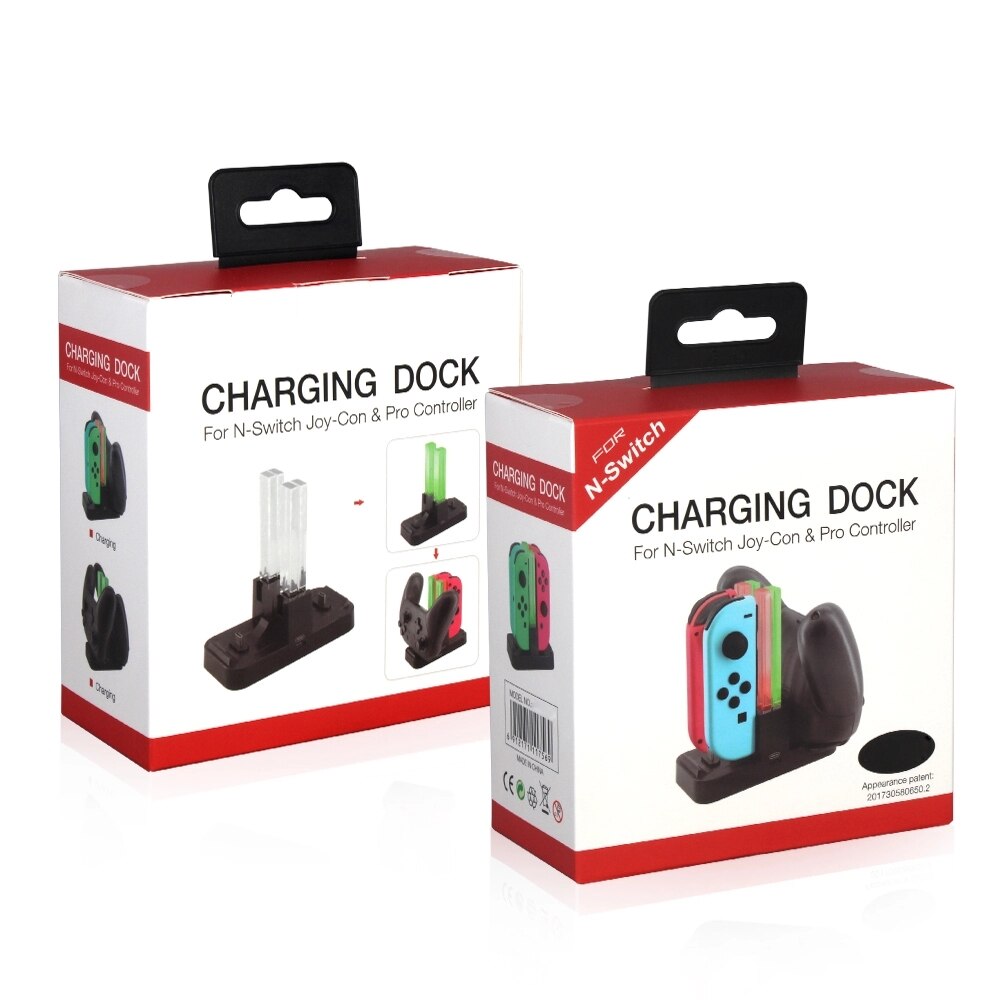 For Nintendo Switch 4 Port Joypad Charger Game Charging Dock Station Stand Stander Controller Charger with LED Indication