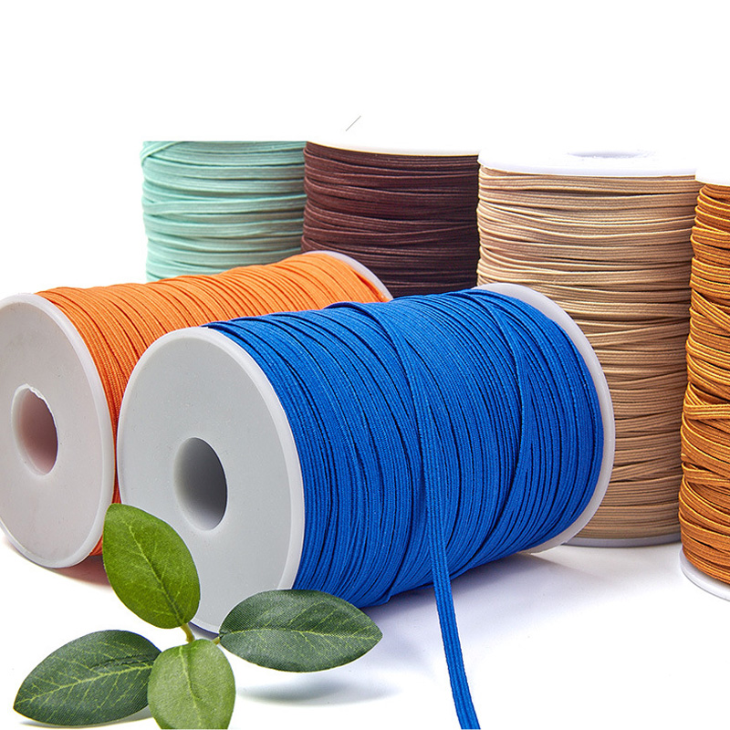 Banda de goma colorida de 3mm y 6mm, cinta elástica de costura, banda elástica de LICRA, tela de costura, accesorios de ropa DIY de 10 años