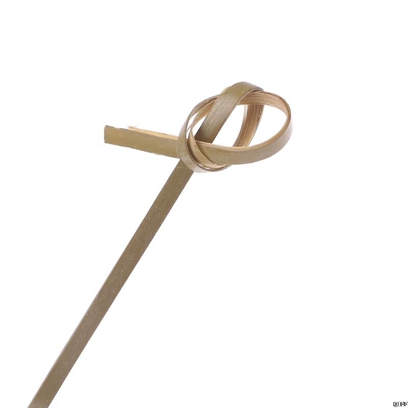 Engangs bambusslips knudede spyd snoede ender cocktail mad frugthakker gaffelpinde buffet cupcake toppers fest dec