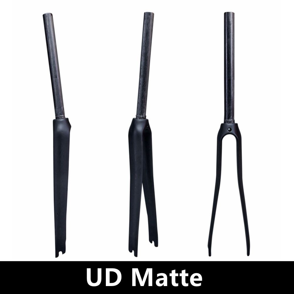 Gloss or Matt 3K UD 12K Carbon Fiber Bicycle Road Bike Fork Cycling Parts 700C Straight 1-1/8" 28.6mm: UD Matte