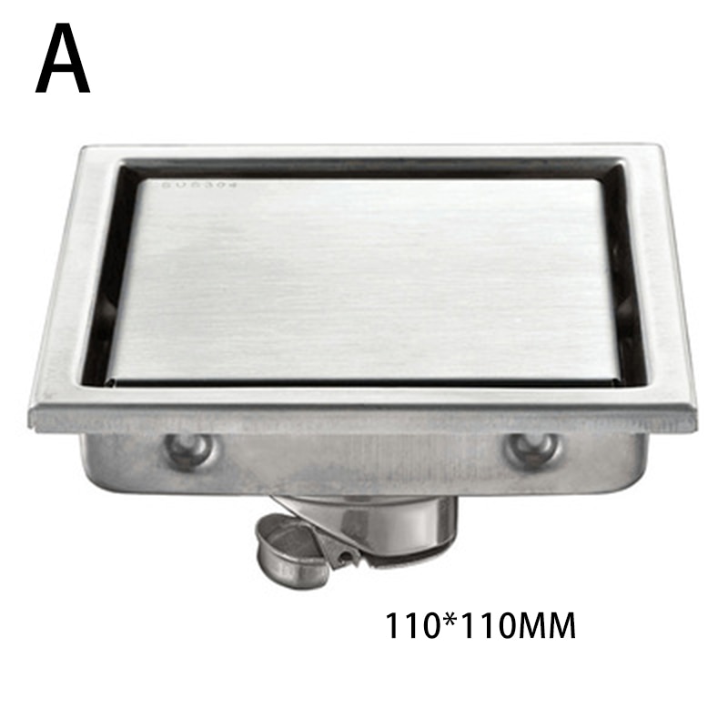 Modern Bathroom Shower Floor Drain Tile Insert Square Floor Waste Grates Shower Drain 304 Stainless Steel Invisible Floor Drain