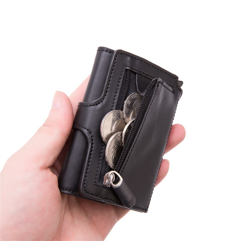 BISI GORO Neue Brieftasche RFID Verhindern PU Leder Vintage Karte Halter Männer und Frauen Geldbörse Carbon Brieftaschen fall