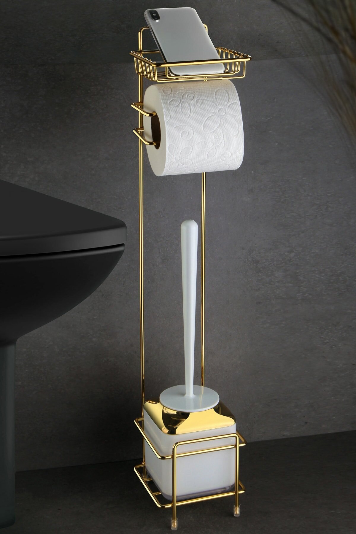 Wc pinsel, mülleimer und Serviette Halfter einstellen badezimmer zubehör innovativ luxus Gold Lagerung organizer neue stil zu hause: Modell 6