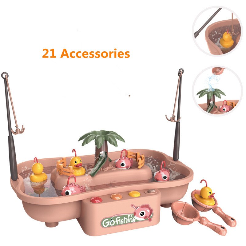 Children's Educational Fishing Toy Water Electric Rotating Magnet Summer Playing Water Interactive Game Toy Set Outdoor Toy: B