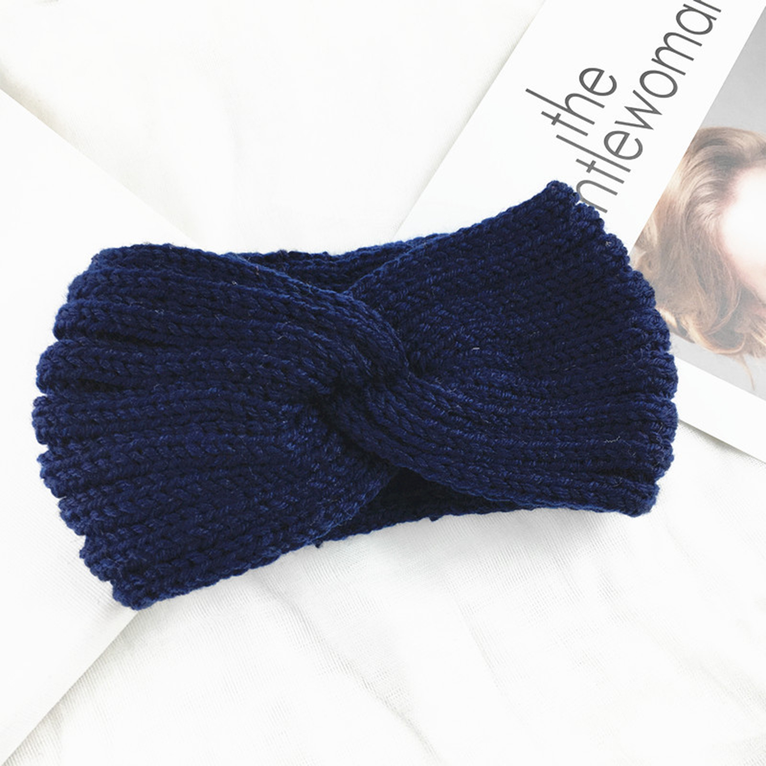 1PC fascia invernale per donna Fasce per capelli lavorate a maglia di lana Nuovo copricapo in cotone fascia elastica per capelli Accessori per capelli per ragazze: Cielo Blu