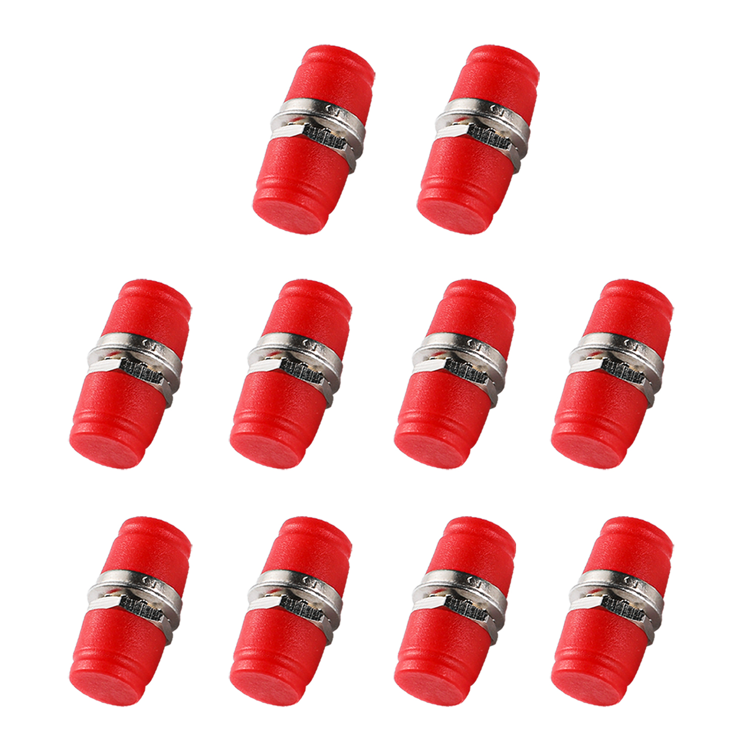 10 Stuks Fc Naar Fc/St Naar St Coupler Glasvezel Adapter, Singlemode Simplex Connector Converter Sm Fiber Flens Ftth: Bruin
