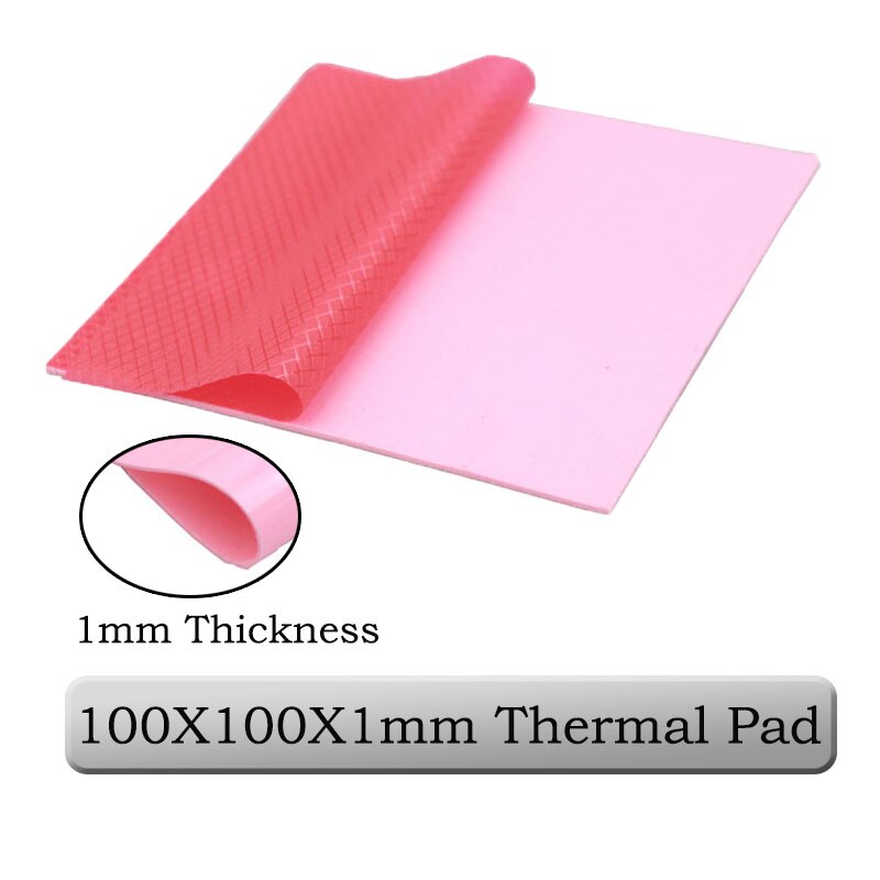 1pcs Gdstime 100mm x 100mm x 1mm 0.1cm Thickness Pink Thermal Conductive Silicone Pad