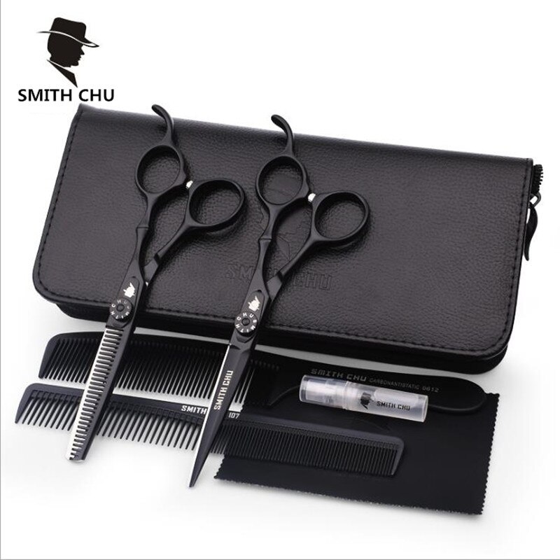 Smith Chu 6 Inch Kapper Winkel Cutting Schaar Dunner Schaar Set Professionele Schaar Kappers Schaar