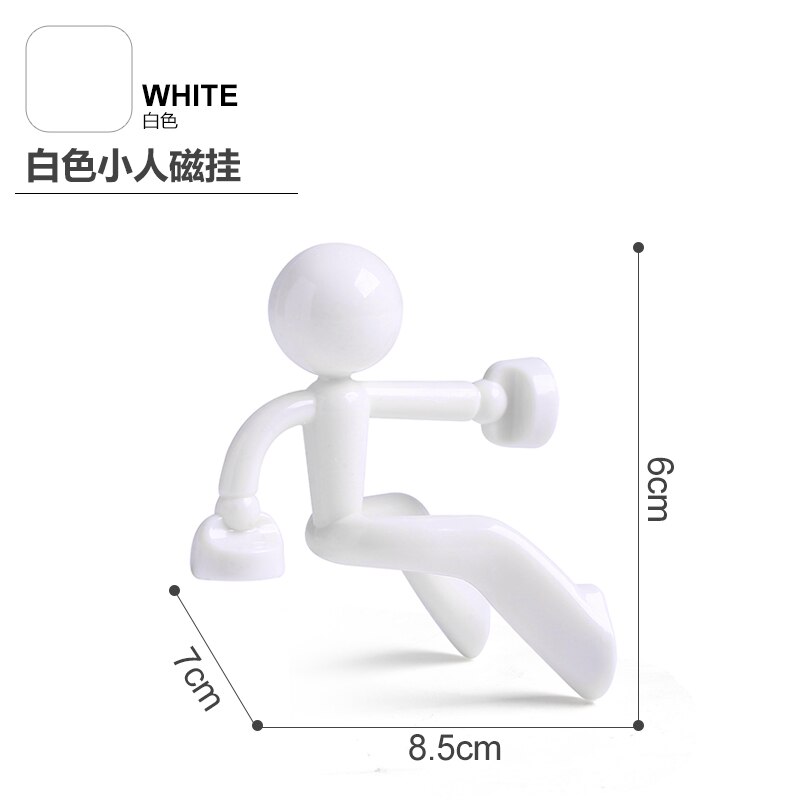 Colgador de llaves magnético de dibujos animados para pared, imán de nevera, almacenamiento sin marcado: white