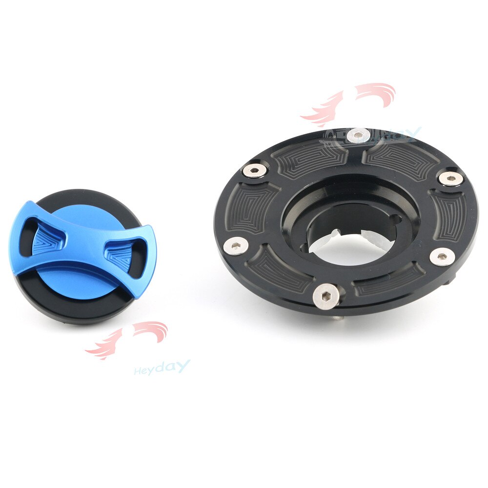 Billet CNC Keyless Gas Fuel Tank Cap Cover For Aprilia RS125/RS250 All Years / RSV1000 Mille 1998 - 2000: Blue