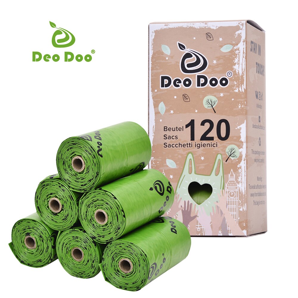 Deodoo biodegradable dog poop bags bulk Biobase Sakura scented pet bag degradable cat waste bags