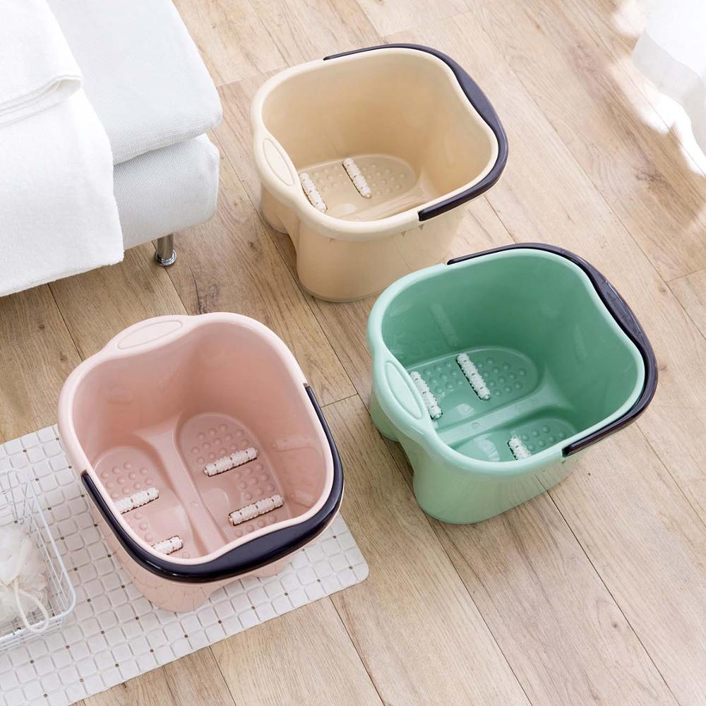 Cubo de plástico para baño de pies, Cubo de plástico para bañera de pies, lavable, portátil, contenedor de agua, cubo grande,