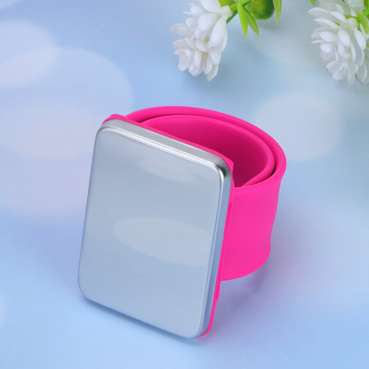 Pulsera magnética de silicona con aguja y ventosa de silicona para peluquería, brazalete Slap para suministros de salón y tienda