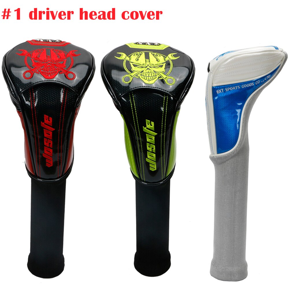 Golf Driver Headcover PU Leather Skull embroidery Head Covers 3 colour to choose golf headcover