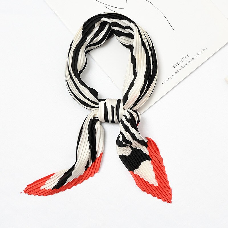 Zebra Print Kleine Zijden Hoofd Sjaal Vrouwen Bandana Krinkel Zachte Zomer Das Decoratie [3961]