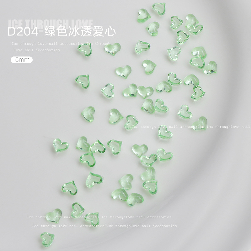 100 Uds. Decoraciones transparentes para decoración de uñas con forma de corazón de amor, dijes 3D para uñas, gemas de diamantes de imitación con parte posterior plana de resina para accesorios de manicura DIY