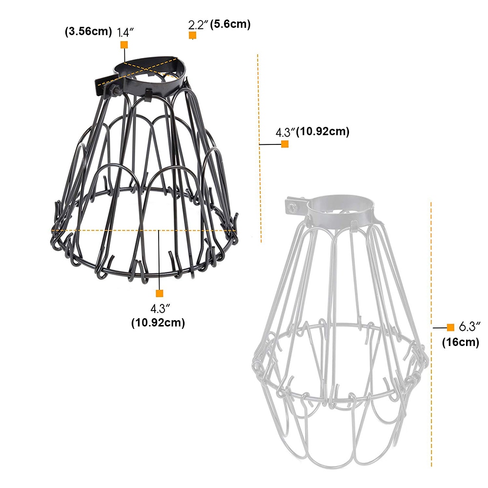Rustik industriell vintage stil hängande hängsmycke metalltråd bur justerbar armatur lampskydd glödlampa skydd lampbur  d25