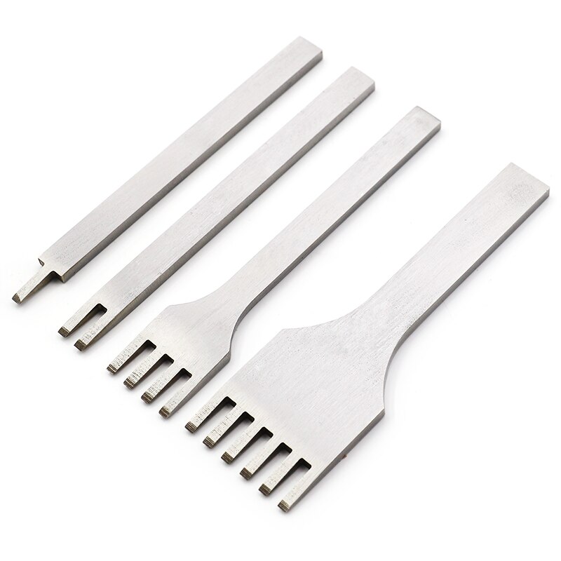 Cincel de cuero de 3mm, herramienta de costura de punzón de diamante, herramienta de artesanía de cuero de hierro, completamente pulido, 1-2-4-6 dientes: 3mm 1set