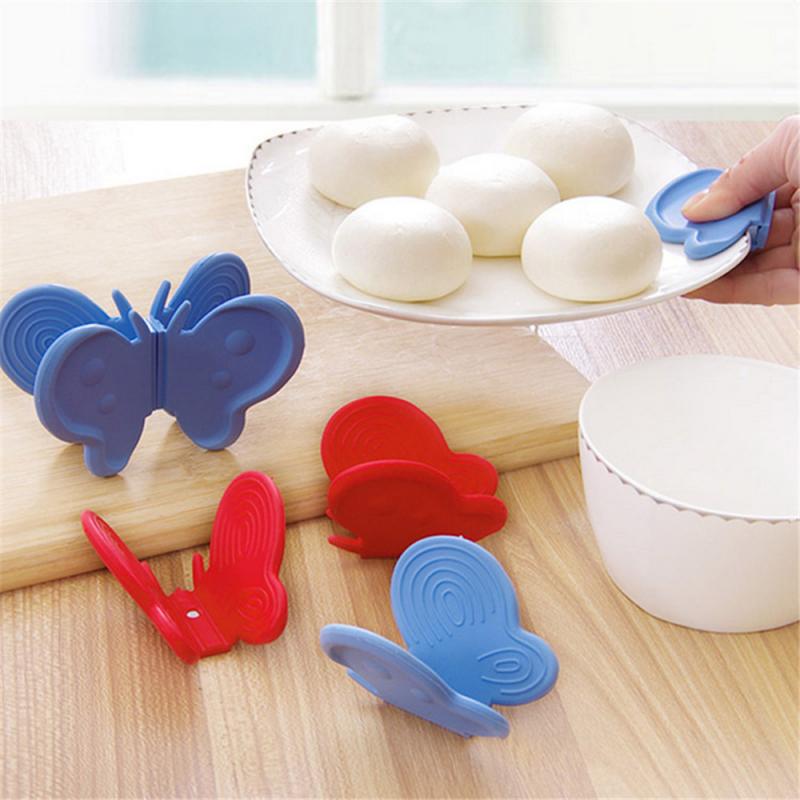 Kitchen Special Tools Butterfly Shape Silicone Heat Insulation Anti-scalding Plate Entrainment Magnet Thicken Oven Good