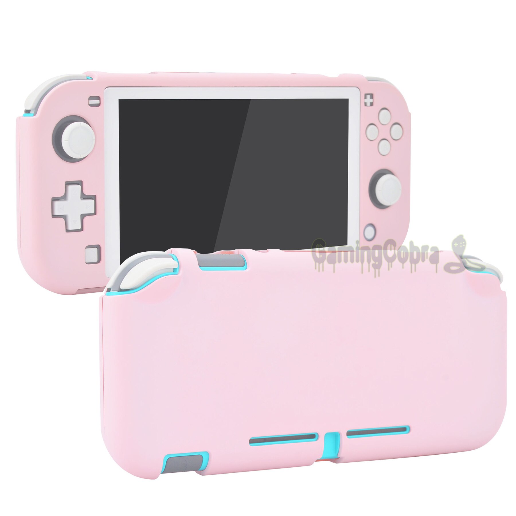 Sakura rose Soft Touch housse de protection rigide pour NS Switch Lite - 1 x bordure blanche verre trempé protecteur d'écran inclus