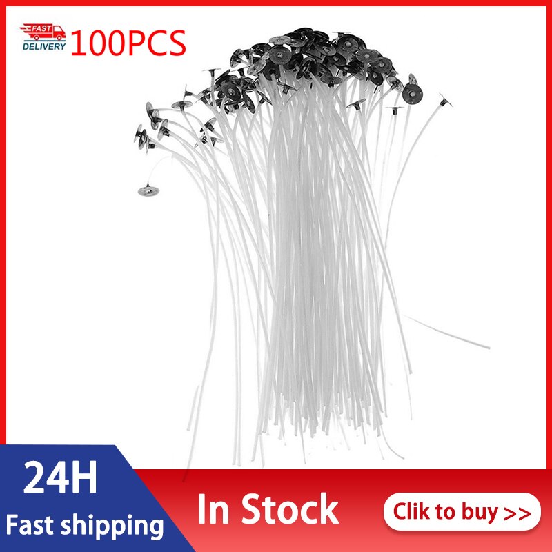 100Pcs Candle Wax Wick Sustainer Cores Tabs DIY Candle Making Pure Cotton Wicks Candle Accessories 9/15/20cm Kaarsen Maken