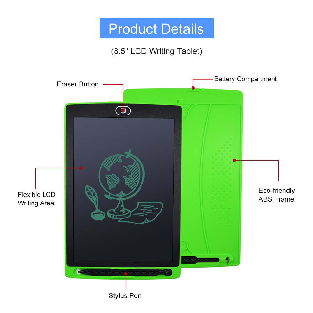 CHIPAL LCD Writing Tablet 8.5" Digital Drawing Board Electronic Handwriting Pads Message Graphics Board Portable Writing Board