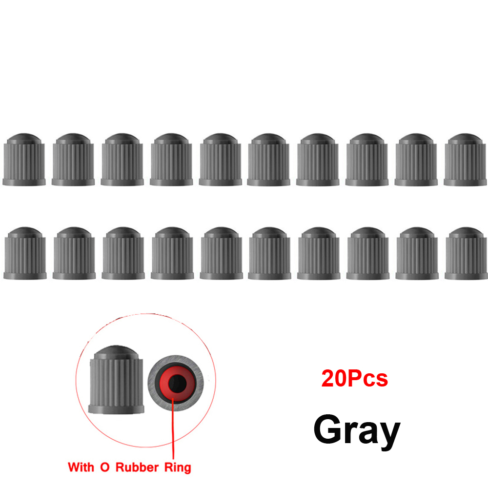Tappi valvole pneumatici da 20 pezzi, con anello in gomma O, coperture stelo universali per auto, SUV, bici e biciclette, camion, motocicli: MULTI