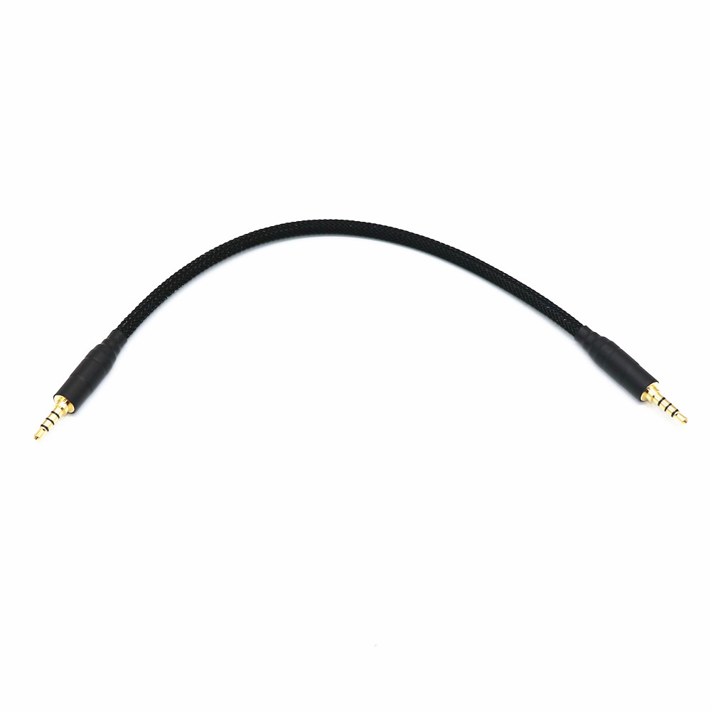 Cable en espiral de resorte TRS TRRS a TRRS de 3,5mm para teclado dividido RODE Sc7 de VIDEOMIC GO Video micrófonos tipo Micro Cables de Audio: Negro