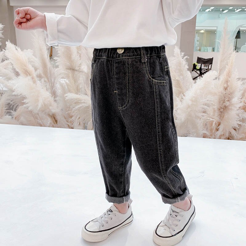 Kids Jeans Patchwork Peuter Jeans Effen Kleur Kids Jeans Meisjes Lente Herfst Meisjes Kleding: 5