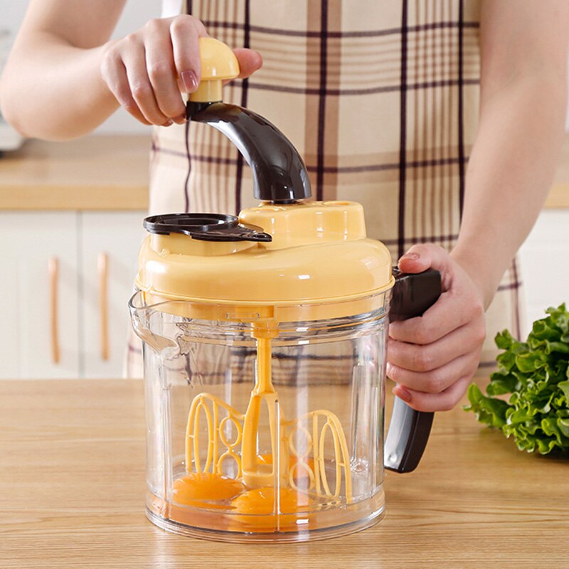 Hand Crank Food Processor Manual Food Chopper Egg Blender Vegetable Dicer Mincer Fruit Chopper MU8669