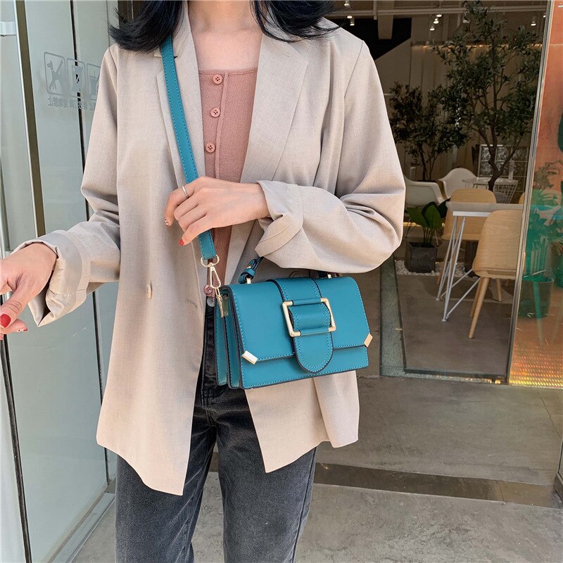 Woman Shoulder Bag PU Leather Youth Ladies Small Square Crossbody Bag Female Daily Messenger Bag Lady Handbags