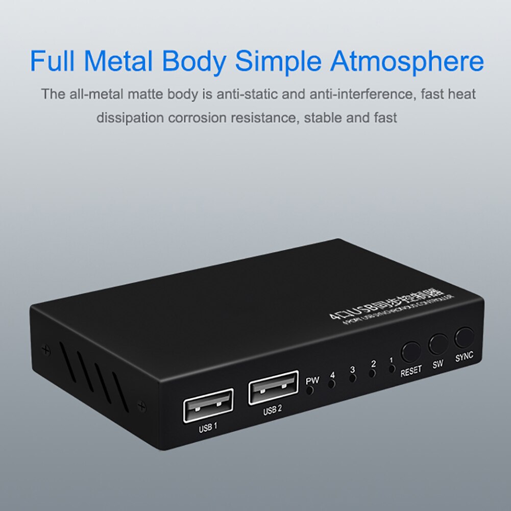4 Port USB Synchronizer Controller Kvm-switch für USB Tastatur Maus Sharing für Windows Linux Unix Android Dos Netware OS