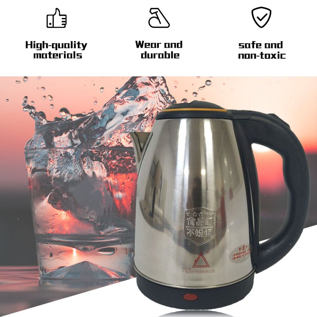 2L 1800W water electric kettle Stainless Steel Electric Kettle Auto-Off Function Water Heating Kettle Electric Teapot Bollitore