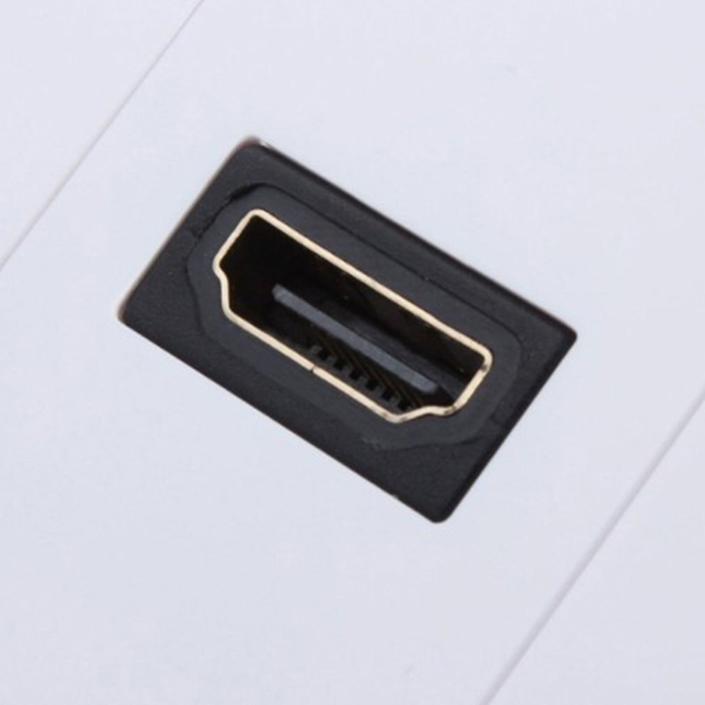 Single Ports HDMI Lead Wall Plate Full HD 1080P TV Cable Faceplate Connector Plate White