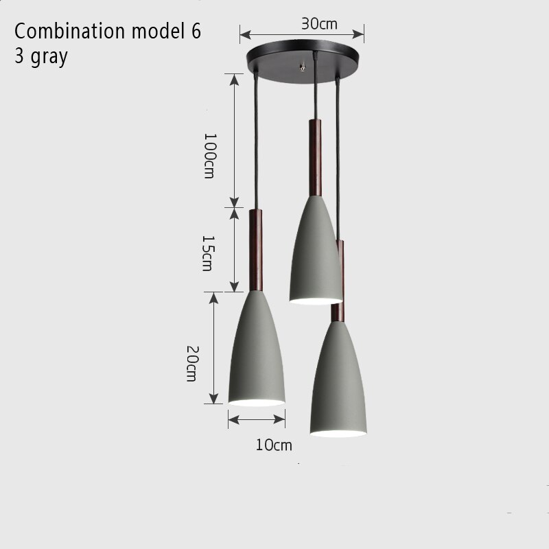 Moderne minimalistisk  e27 pendellamper bar cafe restaurant indretning træ aluminium hængelampe belysning armatur: Kombinationstilstand 6