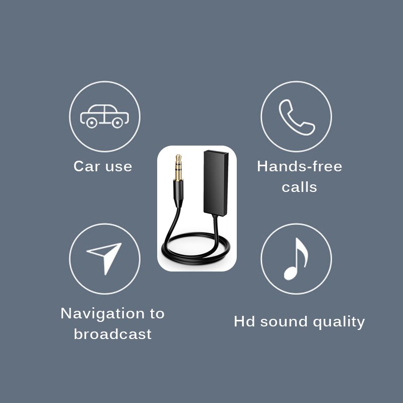 Bluetooth 5.0 Ontvanger Bluetooth 3.5Mm Jack Aux Draadloze Adapter Draadloze Zender Auto Bluetooth Ontvanger Auto Adapter
