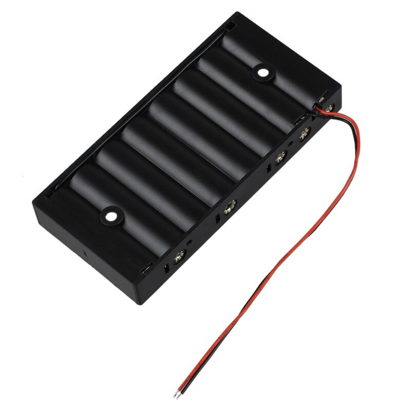 Aufbewahrungsbox für 8 x x 1.5v aa 2a -zellen-batterien aus kunststoff, standardgröße 12v mit anschlusskabel