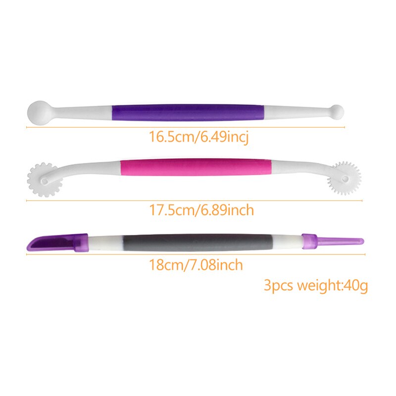 3 Stuk Fondant Modelling Tools Voor Cake Decorating Cake Carving Gereedschap Fondant Beeldhouwen Gum Paste Tool Set 0051