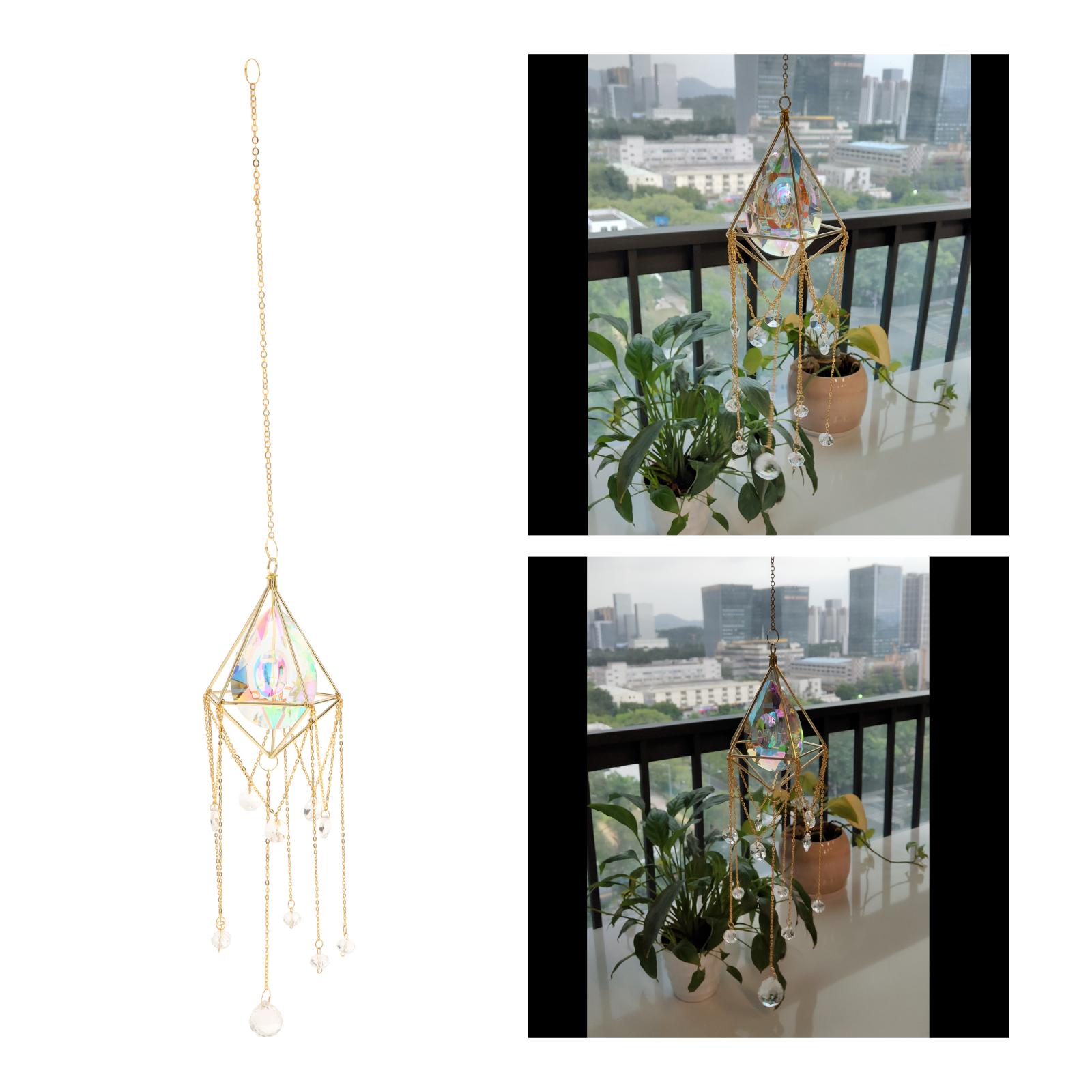 Carillón de viento de cristal para ventana colgante, decoración de prisma de coche, atrapamoscas de sol, fabricante de arcoíris, decoración de habitación