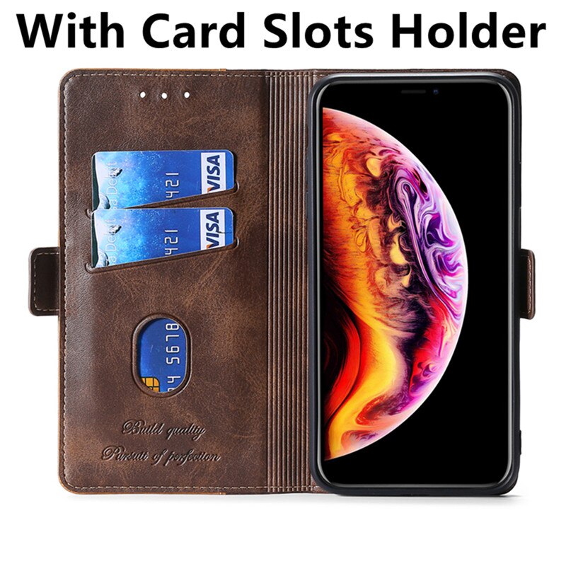 Étui de support de fente de carte de crédit de sac de téléphone en cuir d'unité centrale pour Xiaomi Mi10T Lite/Xiaomi Mi10T Pro/Xiaomi Mi10T étui de téléphone magnétique