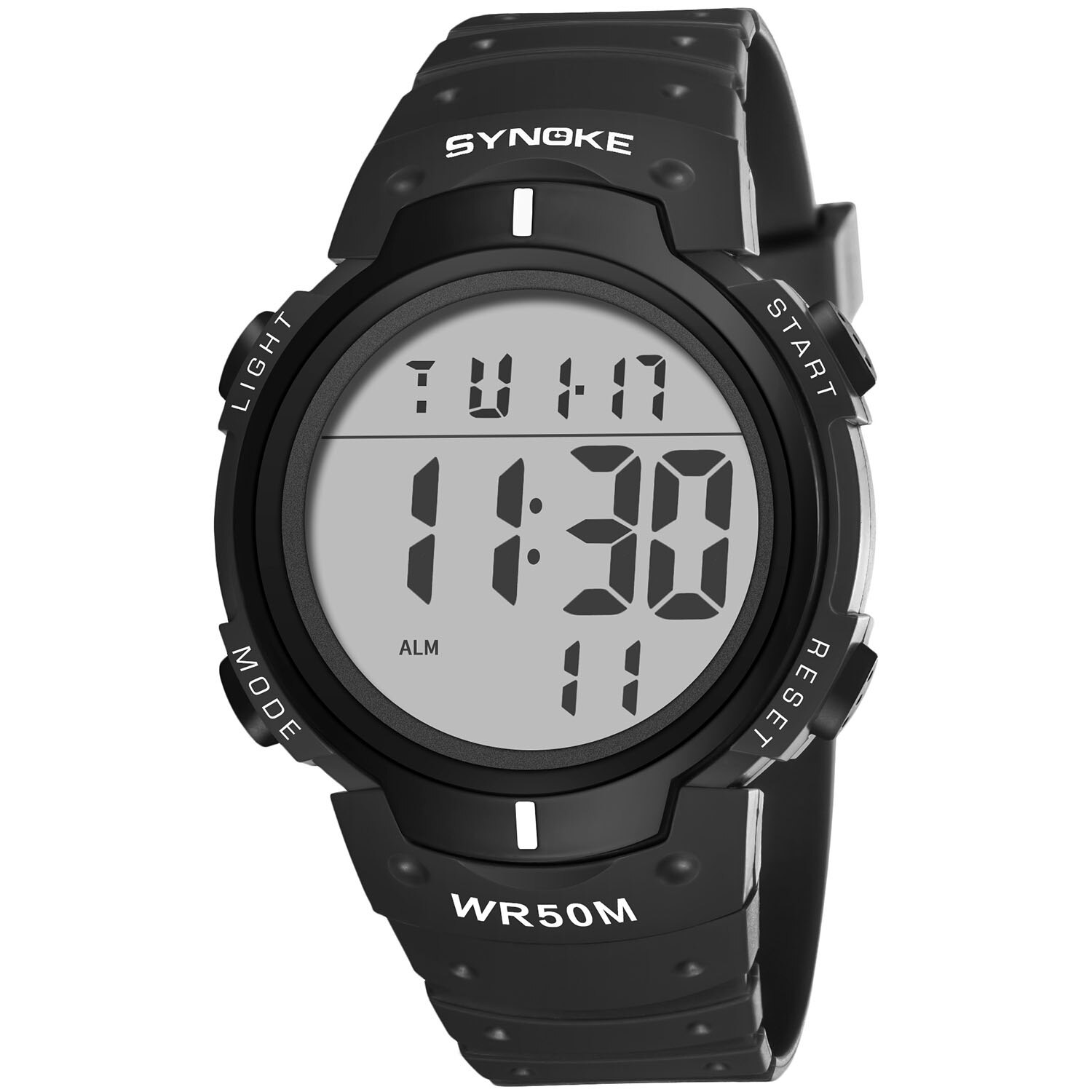 SYNOKE Mannen Horloge Te Lezen Grote Nummer Waterdichte Mode Outdoor Alarm Datum Elektronische Polshorloge Nachtlampje Sport Horloge