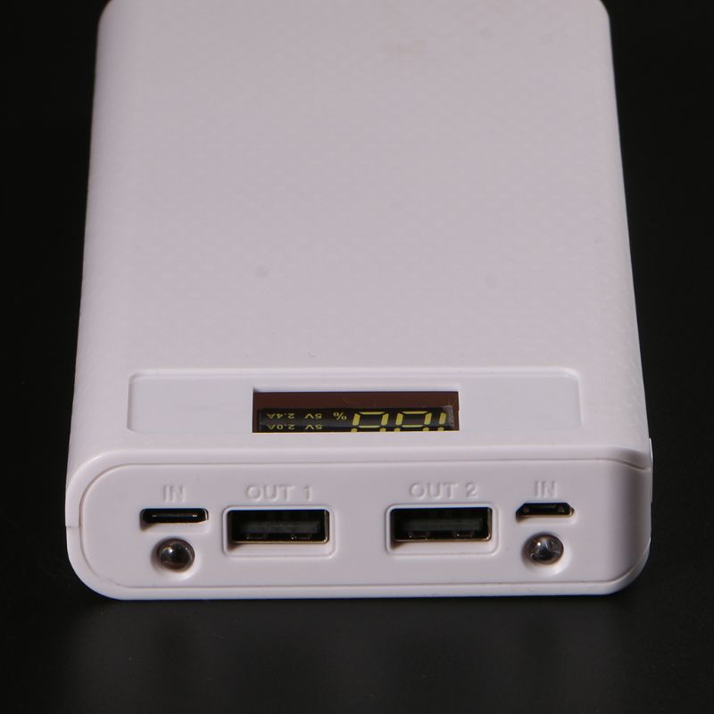 Dual USB LED Light 8x 18650 Battery DIY Power Bank Box Holder For Mobile Phone