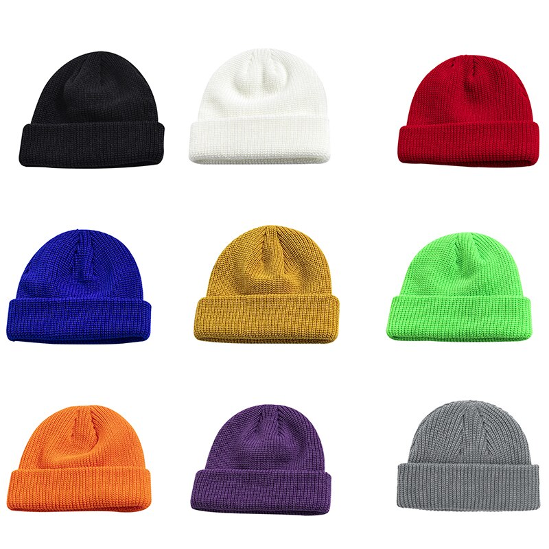 Bonnet tricoté pour hommes et femmes, chapeau pour l'hiver, rétro, Baggy, Melon, Docker, T8