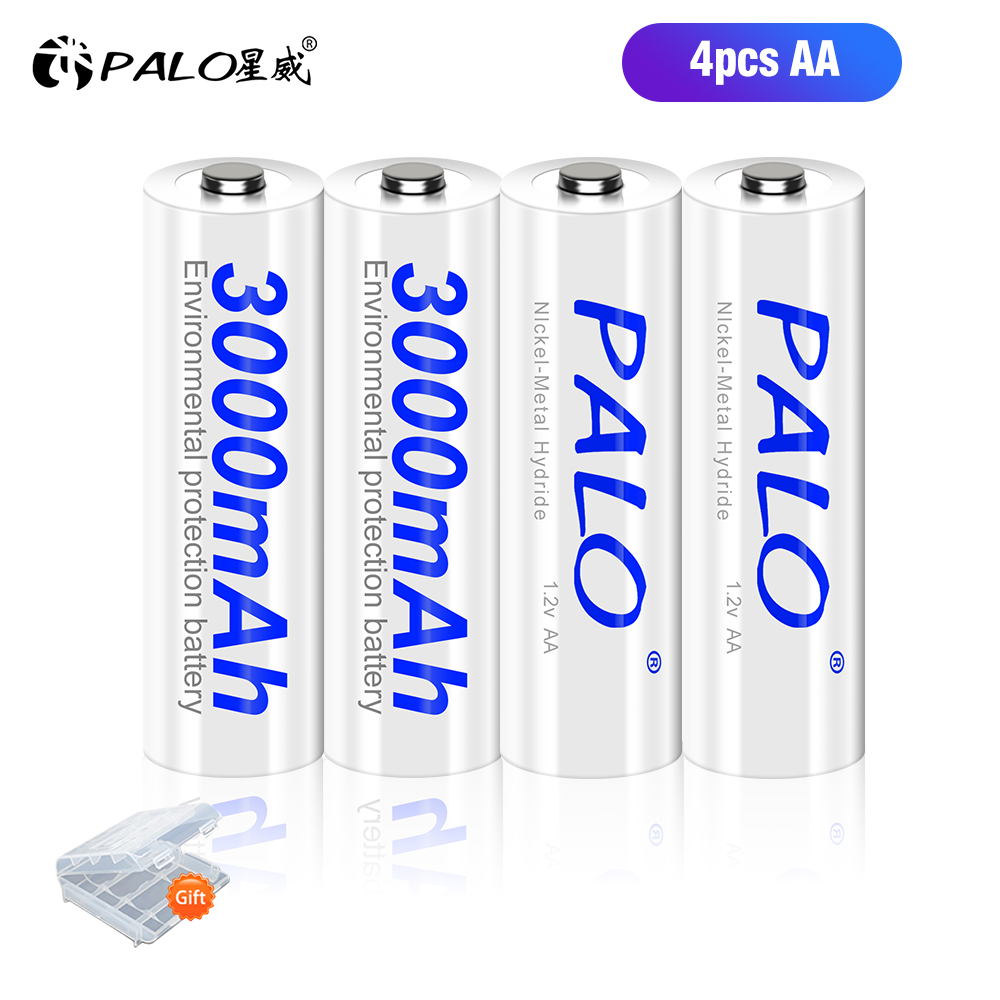 1.2V AA AAA NIMH Baterías Recargables 2A 3A + 8 Ranuras USB-C Cargador de Batería Rápido Con cable para juguetes linterna Ratón Mando a Distancia: Azul cielo