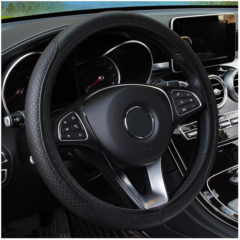 Car Steering Wheel Leather Cover for Nissan Altima Juke Sentra Maxima 350Z Qashqai J10 for Infiniti Q50 G37 G35 FX35 Accessories: black