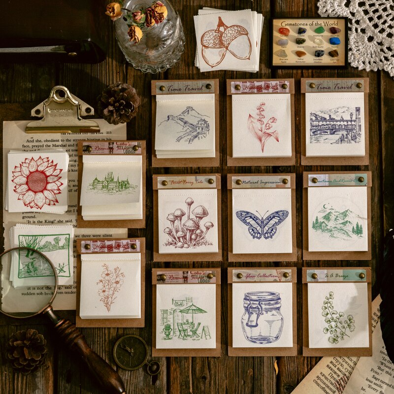 Livre de voyage avec animaux de la Jungle, 50 feuilles de papier artisanal rétro décoratif Vintage pour Scrapbooking, planificateur de Journal intime, DIY bricolage