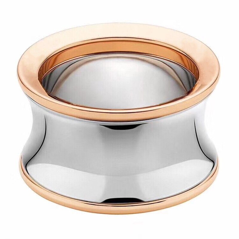 925 Zilveren Vergulde Staal Spiegel Concave Ring Europese En Amerikaanse Mode Sieraden Cadeau Voor Mannen En Vrouwen: 12